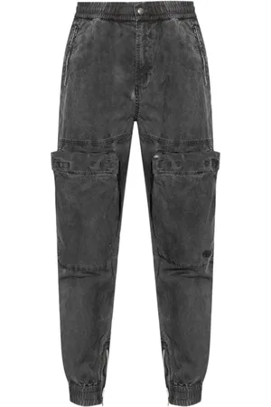Diesel Dames, Broeken, Grijs, Maat: 2XS Katoen