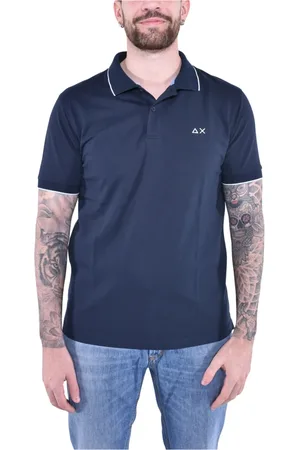sun68 Heren, Tops, Blauw, Maat: S Katoen