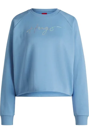 HUGO BOSS Dames, Sweatshirts & Hoodies, Blauw, Maat: M Katoen