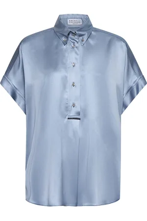Brunello Cucinelli Dames, Blouses & Shirts, Blauw, Maat: XS Zijde