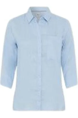 Brax Dames, Blouses & Shirts, Blauw, Maat: XL