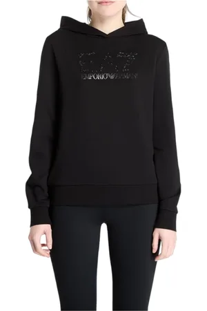 EA7 Dames, Sweatshirts & Hoodies, Zwart, Maat: M Katoen