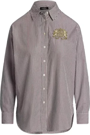 Ralph Lauren Dames, Blouses & Shirts, Zwart, Maat: L Katoen