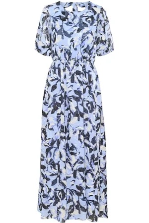 Kaffe Dames, Jurken, Blauw, Maat: XL Poliester
