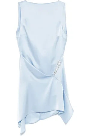 DAVID KOMA Dames, Jurken, Blauw, Maat: M Leer