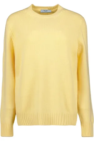 Prada Dames, Truien, Geel, Maat: M Wol