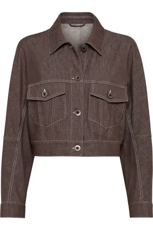 Brunello Cucinelli Dames, Jassen, Bruin, Maat: M Denim