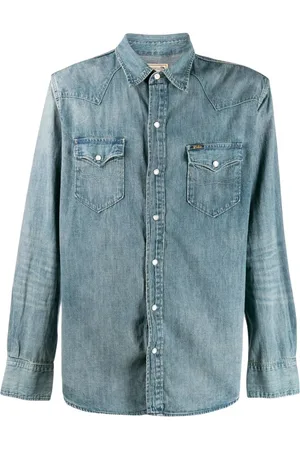 Ralph Lauren Heren, Overhemden, Blauw, Maat: XL Denim