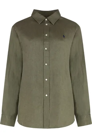 Ralph Lauren Dames, Blouses & Shirts, Groen, Maat: L Linnen