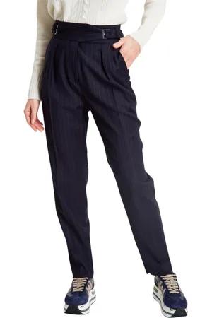 Max Mara Dames, Broeken, Blauw, Maat: M