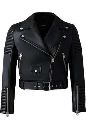 Mackage Dames, Jassen, Zwart, Maat: M Leer