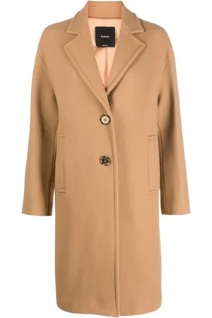 Pinko Dames, Mantels, Bruin, Maat: M Wol
