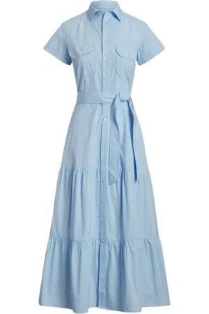 Ralph Lauren Dames, Jurken, Blauw, Maat: S Katoen