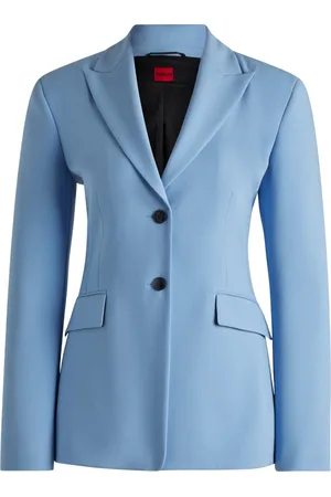 HUGO BOSS Dames, Jassen, Blauw, Maat: S Viscose