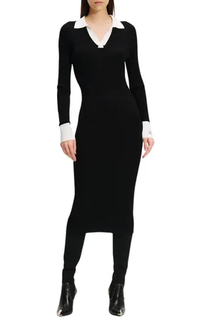 Karl Lagerfeld Dames, Jurken, Zwart, Maat: L