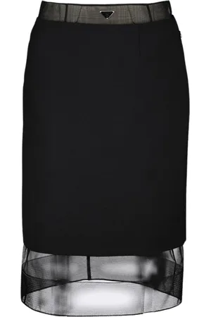 Prada Dames, Rokken, Zwart, Maat: S Wol