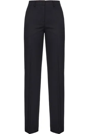 Pinko Dames, Broeken, Zwart, Maat: L Wol