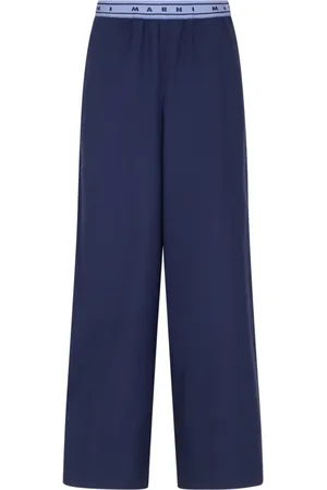 Marni Dames, Broeken, Blauw, Maat: XS Katoen