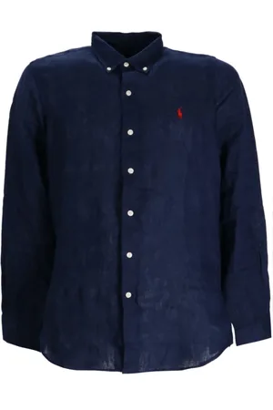 Ralph Lauren Heren, Overhemden, Blauw, Maat: XL Linnen