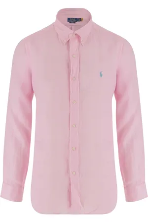 Ralph Lauren Heren, Overhemden, Roze, Maat: XL Linnen