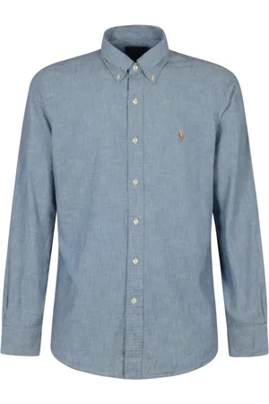 Ralph Lauren Heren, Overhemden, Blauw, Maat: M Katoen