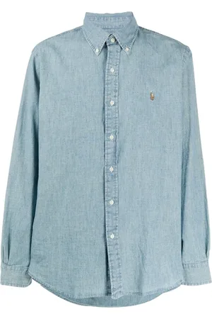 Ralph Lauren Heren, Overhemden, Blauw, Maat: M Katoen