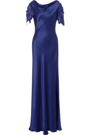 Alberta Ferretti Dames, Jurken, Blauw, Maat: L Zijde