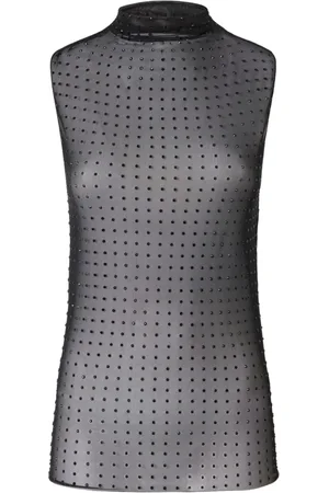 Pinko Dames, Tops, Zwart, Maat: XS Tulle