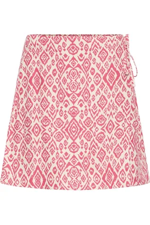 Ichi Dames, Rokken, Roze, Maat: 2XL Linnen
