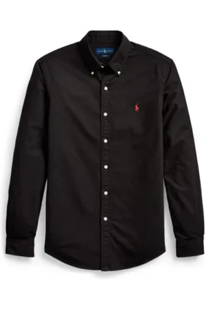 Ralph Lauren Heren, Overhemden, Zwart, Maat: M Katoen
