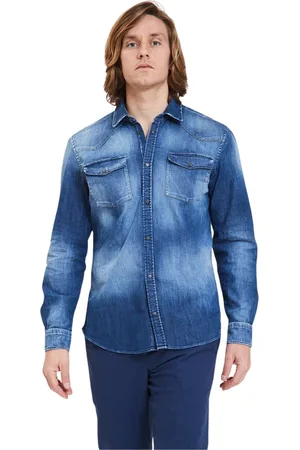 Dondup Heren, Overhemden, Blauw, Maat: XL Denim