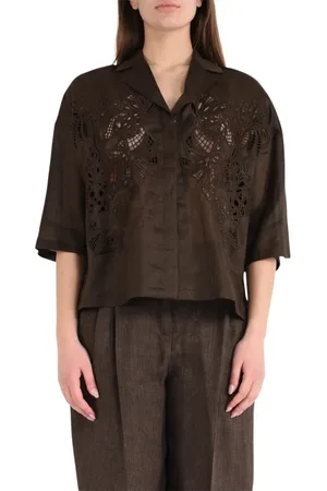 Max Mara Dames, Blouses & Shirts, Bruin, Maat: M