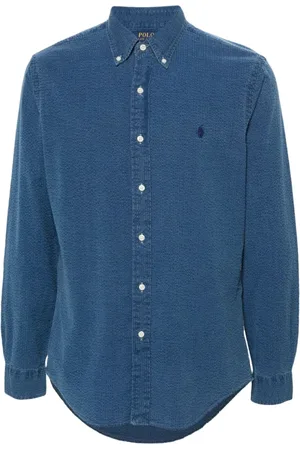 Ralph Lauren Heren, Overhemden, Blauw, Maat: M Denim