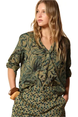 Masons Dames, Blouses & Shirts, Groen, Maat: XS Katoen