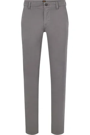 HUGO BOSS Heren, Broeken, Grijs, Maat: W35 L32 Katoen