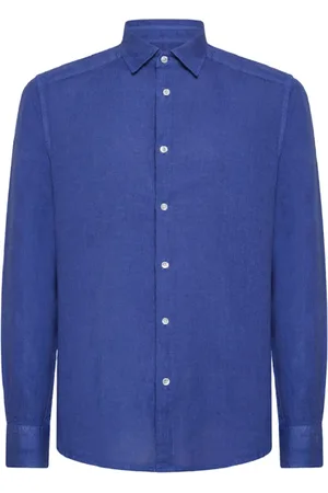 Peuterey Heren, Overhemden, Blauw, Maat: S Linnen