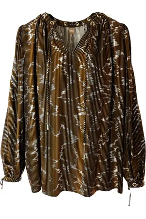 HUGO BOSS Dames, Blouses & Shirts, Bruin, Maat: S Viscose
