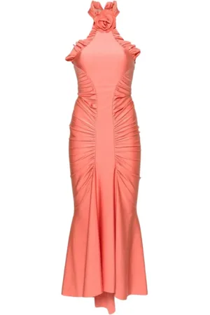 Serafini Dames, Jurken, Oranje, Maat: S Polyamide
