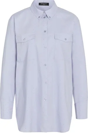 Bruuns Bazaar Dames, Blouses & Shirts, Blauw, Maat: S Katoen