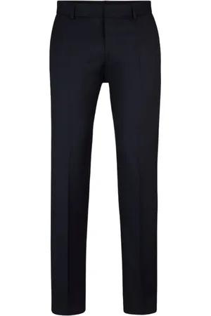 HUGO BOSS Heren, Broeken, Blauw, Maat: 3XL Wol