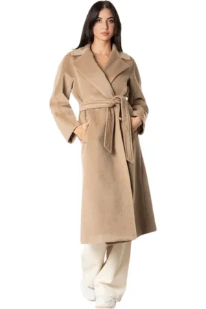 Max Mara Dames, Mantels, Bruin, Maat: XL Wol