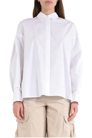 Max Mara Dames, Blouses & Shirts, Wit, Maat: L Katoen