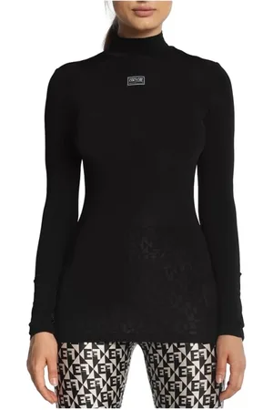VERSACE Dames, Tops, Zwart, Maat: S Viscose