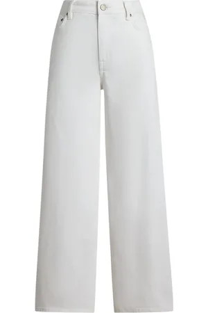 Ralph Lauren Dames, Broeken, Wit, Maat: M Leer