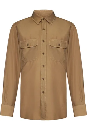 Tom Ford Heren, Overhemden, Bruin, Maat: XL Katoen