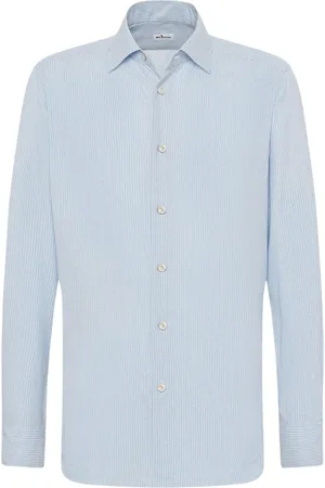 Kiton Heren, Overhemden, Blauw, Maat: 4XL Katoen