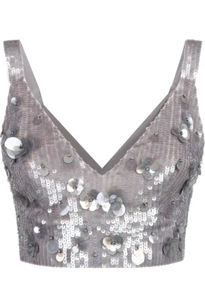 P.A.R.O.S.H. Dames, Tops, Grijs, Maat: S