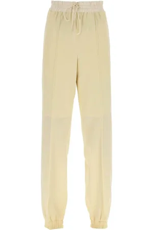 Jil Sander Dames, Broeken, Geel, Maat: S Wol