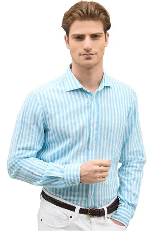 Boglioli Heren, Overhemden, Blauw, Maat: 2XL Katoen