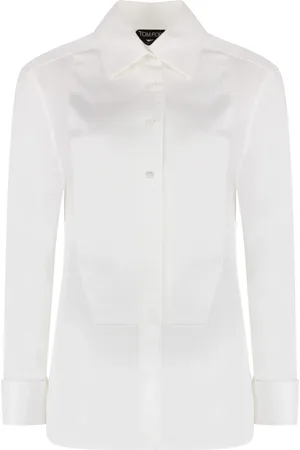 Tom Ford Dames, Blouses & Shirts, Wit, Maat: 3XS Katoen